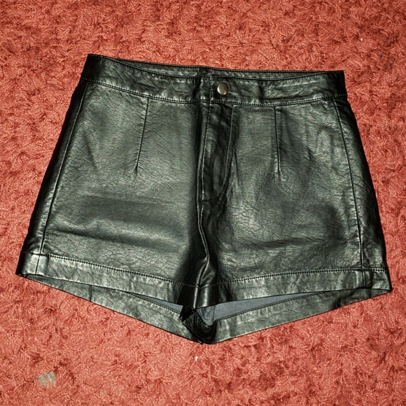 Forever 21 Pants - Black leather shorts